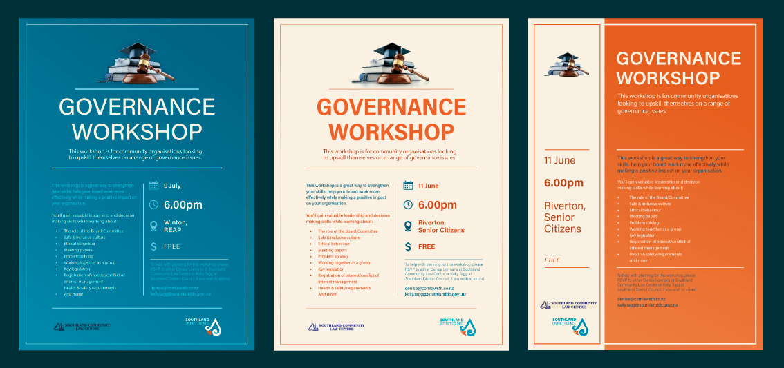 Posters for the governance workshop