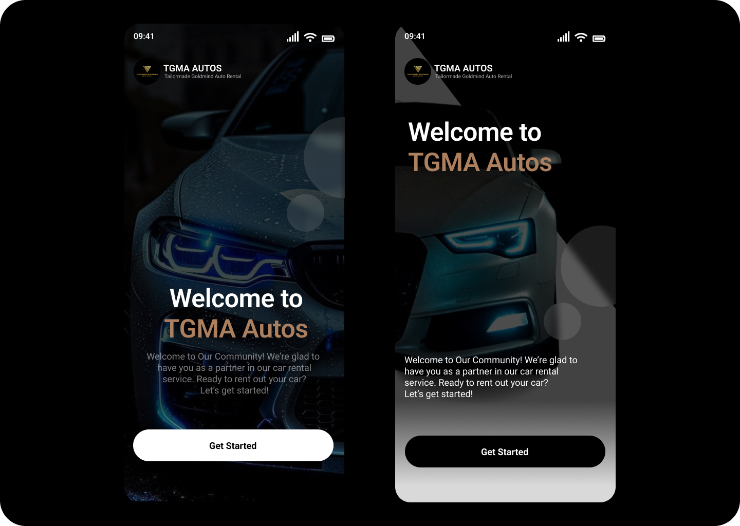 TGMA Autos — Luxury Car Rental App Splash Exploration aesthetic ui design branding car app dark ui design car app design car rental mobile app cars ui design dark ui design illustration minimal mobile app design minimal ui design minimal website design mobile app ui design modern car app design product design rental app ui design responsive mobile app design