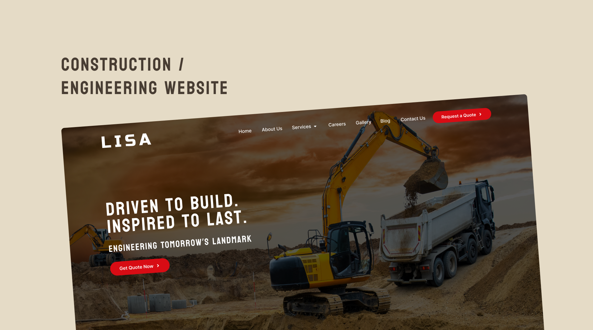 Construction Website | Construction and infrastructure company businessm construction construction website contract design engineering website free webste industrial industrialdesign infrastructure landing page machinery minimal red website road website website design website ui websites webui