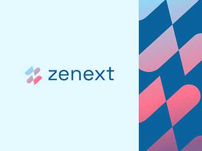 Zenext abstract ai banking bold branding clever data finance fintech futuristic letter logo mark minimal money monogram n payment technology z