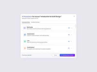 AI Course Builder | EdTech Product Design ai edtech b2b clean ui course creation course design course generate course ui edtech education platform feature flow flow design flow ui founder growth productdesign saas startup uiux