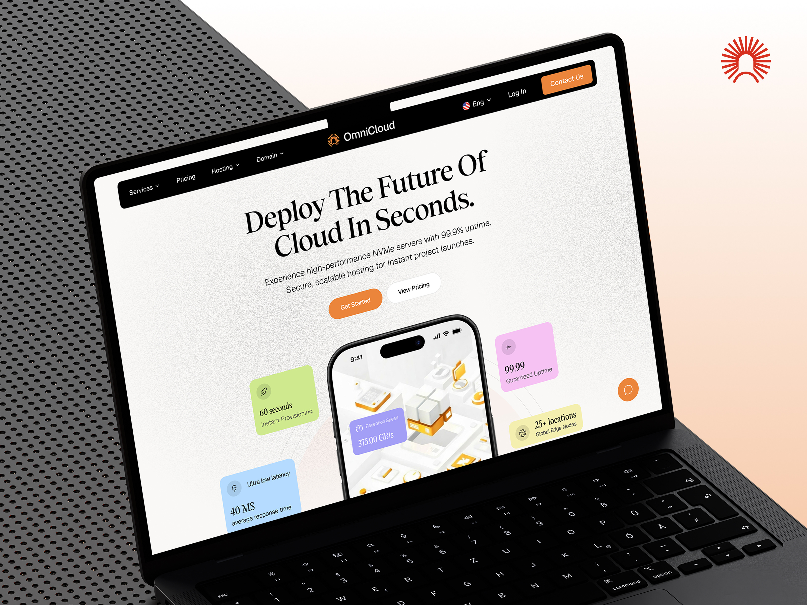 Cloud Hosting Business Landing Page UX UI Design cloud hosting cloud services figma hosting hosting company hosting service landing page landing page design landing page ui technology ui ui design uiux ux website website design website ui