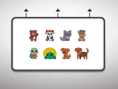 Colored Animal Icon Design animal icons bear cartoon design cat cute icons dog flat illustration graphic design graphic designer icon icon design icon designer icon set iconography illustration kids illustration modern illustration panda turtle vector art