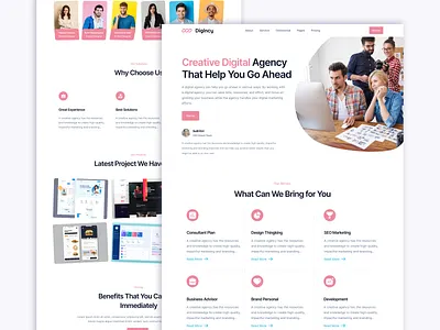Creative Digital Agency website landing page design agency website bold branding creative direction design digital agency home page illustration landing page logo marketing professional studio ui ui design ux web web design website website design