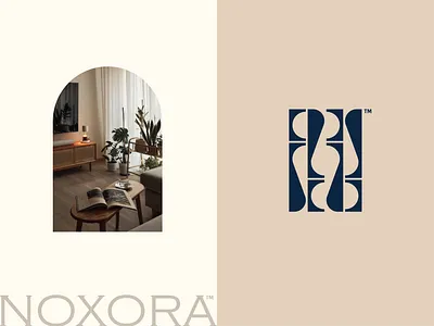 NOXORA / INTERIORS BRAND LOGO - 2026 2026 branding design graphic design house interior design life style logo minimal logo trend typography