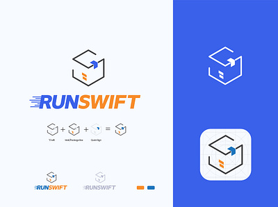 RunSwift Logo- A small mail and package delivery business. brand identity branding concept courier logo creative delivery logo design graphic design illustration logo logo design run vector