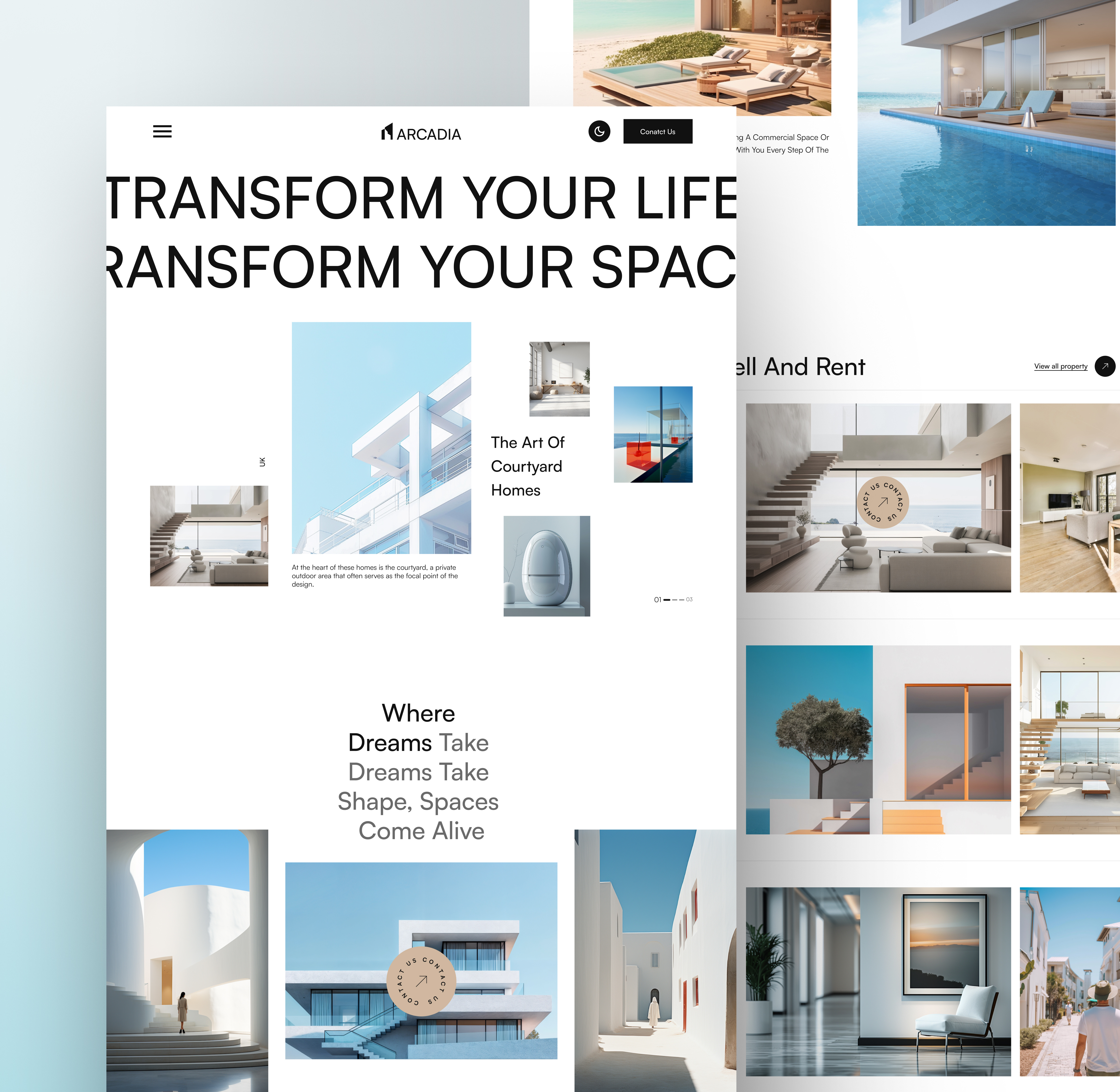Arcadia - Real Estate & Architecture Website Interactions animation architecture interaction landing page luxury minimalist portfolio real estate scrolling staticmania typography ui ux web design