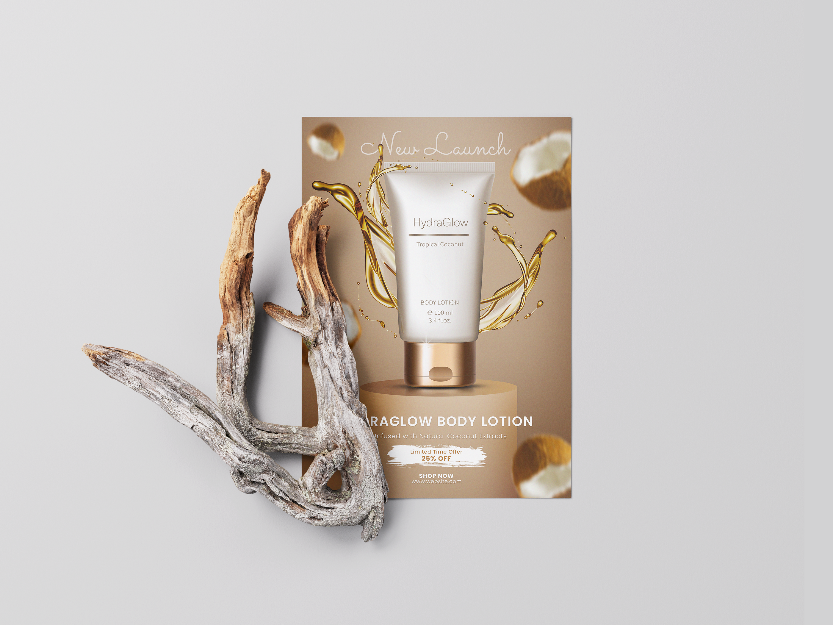 Luxury Skincare Product Launch Flyer Design