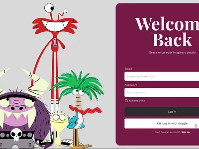 Characters Interactive Login Screen animation cartoon character interactive ui