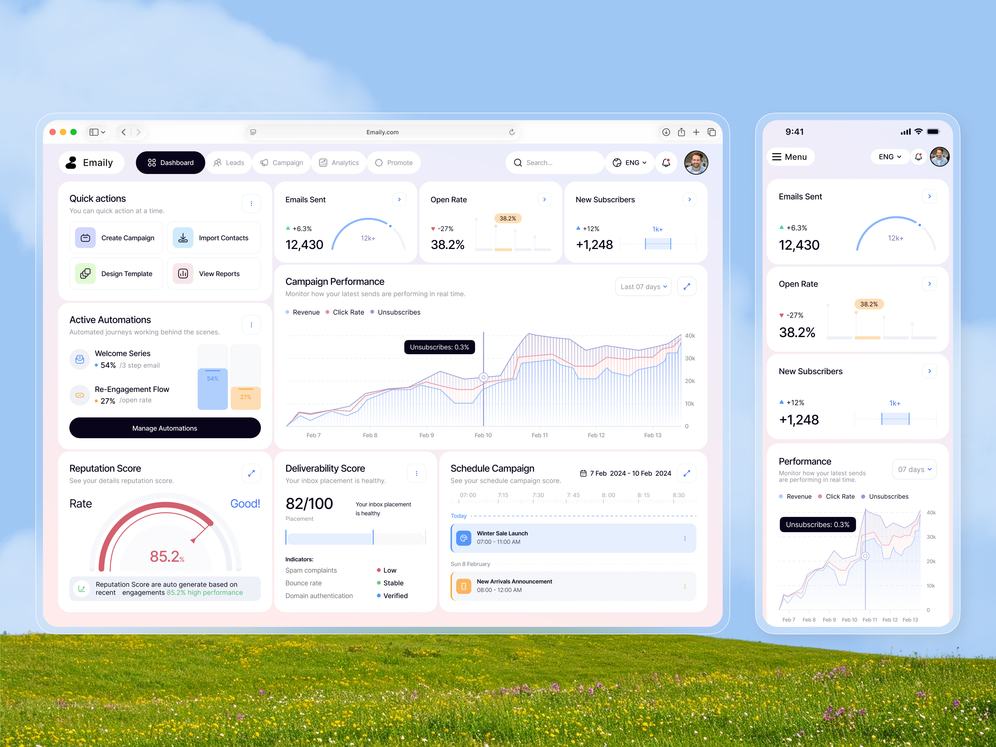 Email Marketing Automation SaaS | Web App UI UX admin panel analytics automation automation saas design email email marketing focotik lead generation marketing marketing platform saas saas website ui ui design ui ux ui ux design web app website
