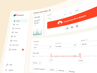 Online Converter app design application audio converter converter dashboard dashboard design format convertor image converter minimal mp3 convertor online format converter pdf converter tool ui ui design uidesign ux web app web design website