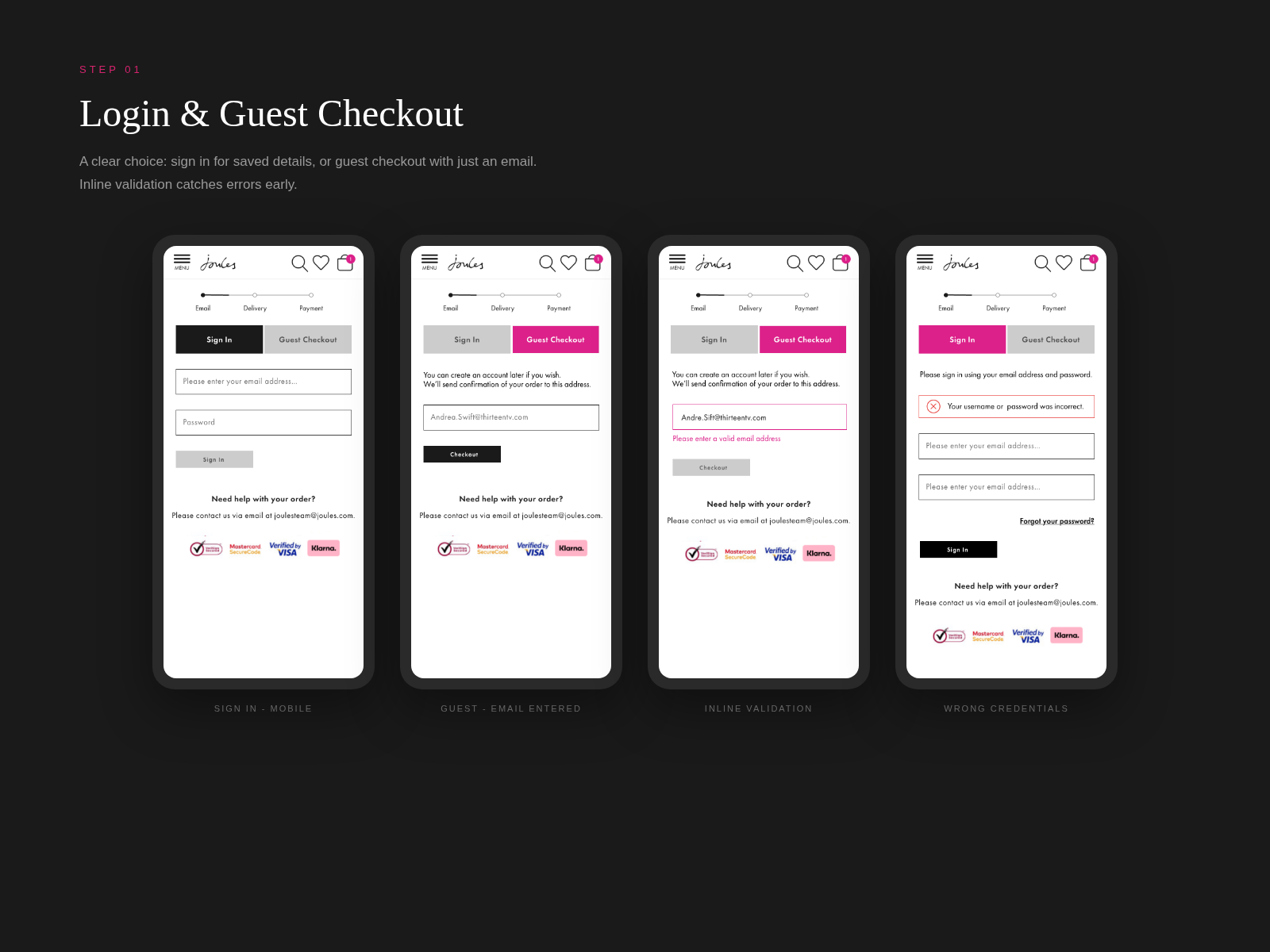 Joules checkout redesign checkout design ecommerce payment product design retail ui ux