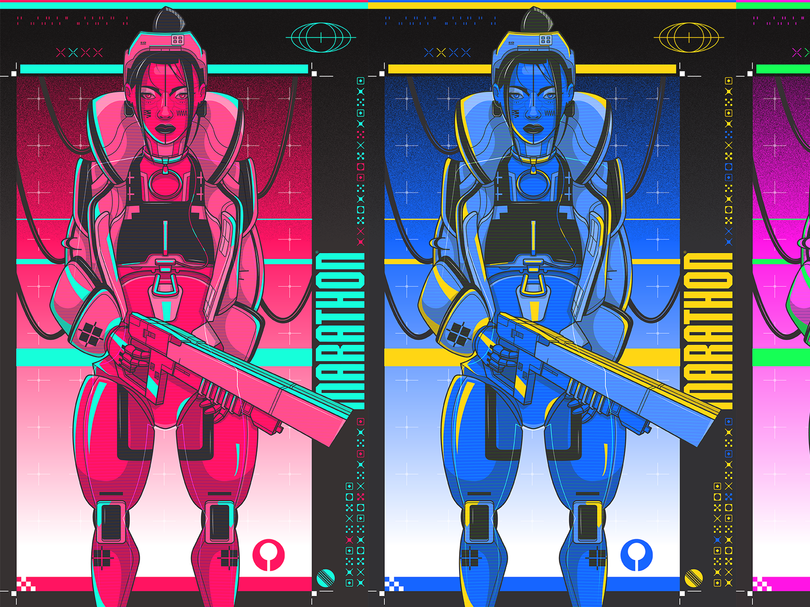 MARATHON bungie character design cyberpunk illustration marathon promo thief marathon