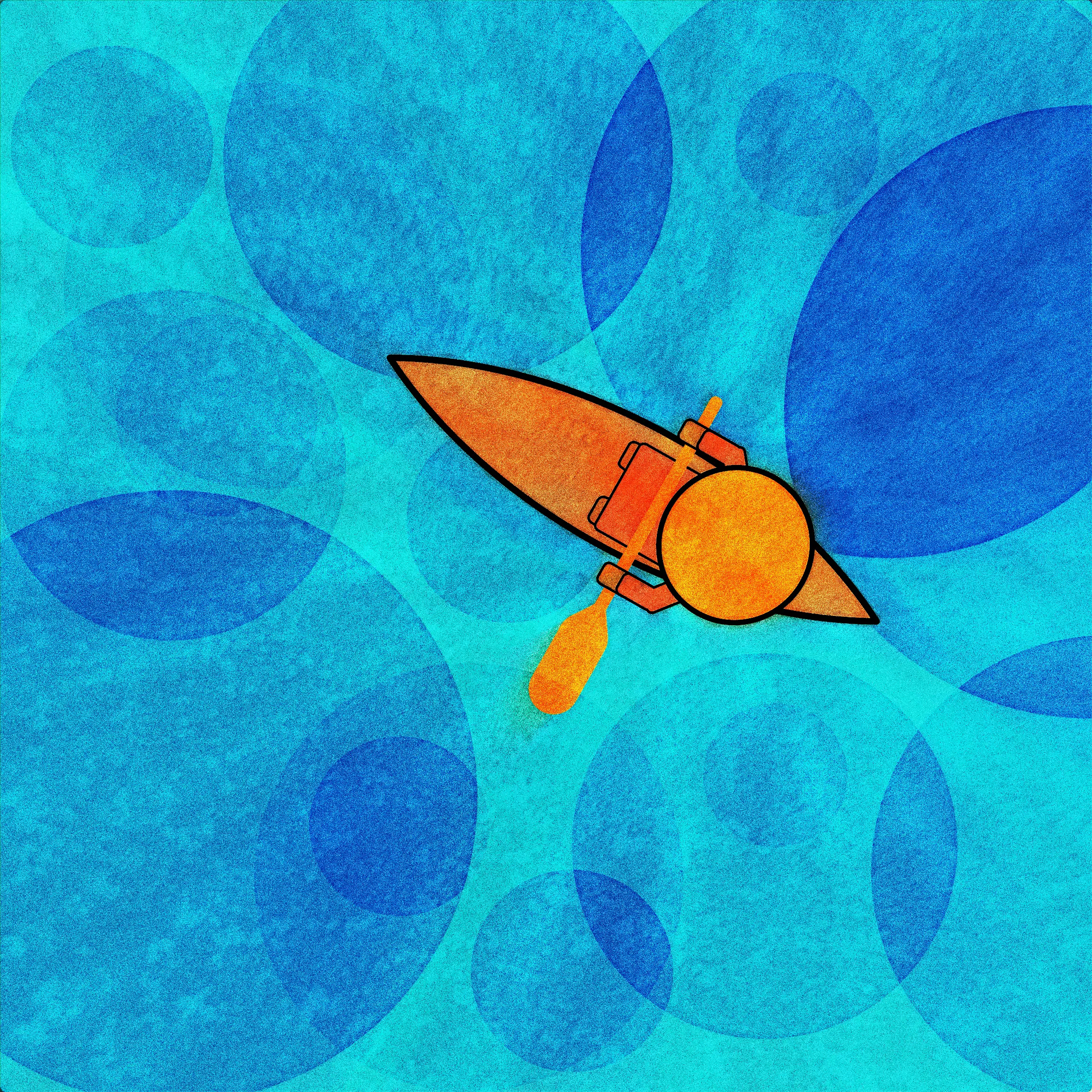 keep paddling... canoe illustration noise shunte88 snow texture vector zooming