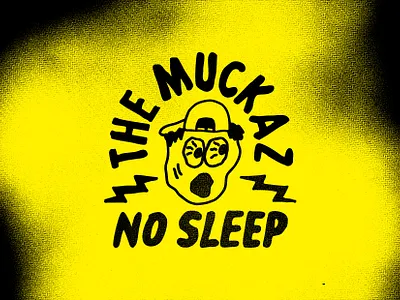 THE MUCKAZ NO SLEEP BADGE badge branding design identity illustration logo logo design typography