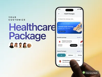 Modern HealthTech App Design – Booking, Packages & Smart Checkup app design clean ui design system digital health figma health app healthcare app healthtech medical app medtech mobile app design mobile ui product design ui design ux design