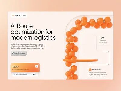 AI SaaS for Logistics ai ai design ai product ai saas product animation hero section home page homepage interaction design interface logistics minimal saas saas design saas product ui ui ux ux web design website design