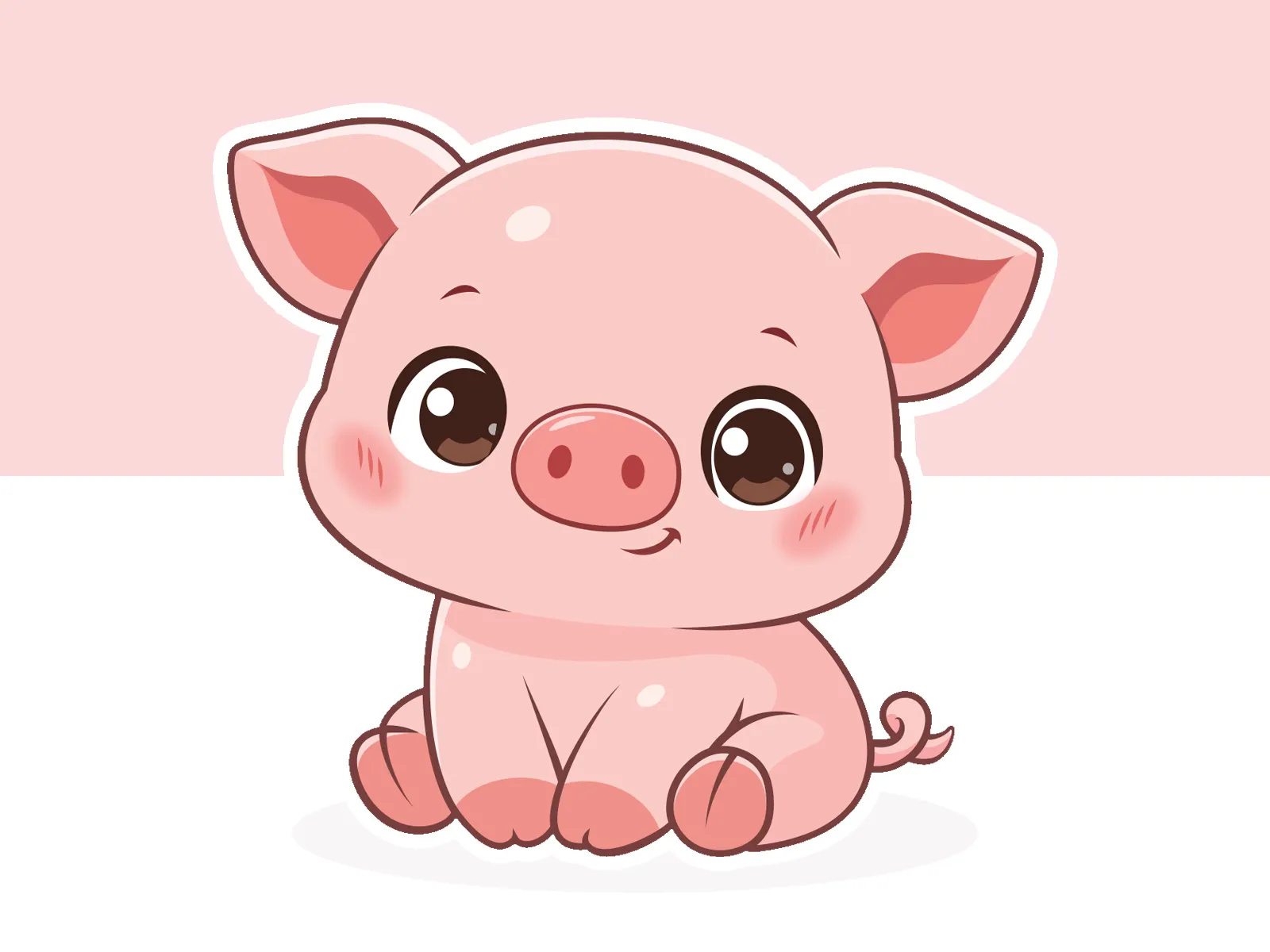 Cute Cartoon Pig Design for Mug Printing animal cartoon cartoon character cute pig design illustration kawaii mug design mug printing pig cartoon pig character pig mascot piggy piglet pink vector