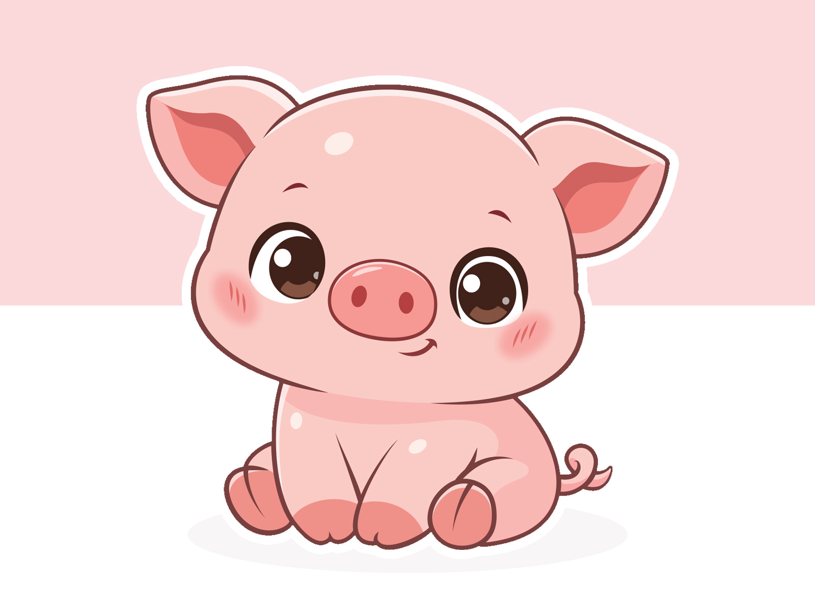 Cute Pig Character Mascot in Vector Illustration animal cartoon cartoon character cute pig design illustration kawaii pig cartoon pig character pig mascot piggy piglet pink vector