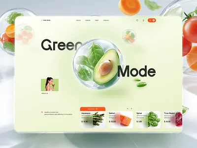 Green Mood - healthy market and meal delivery website design food green healthy ui ux website