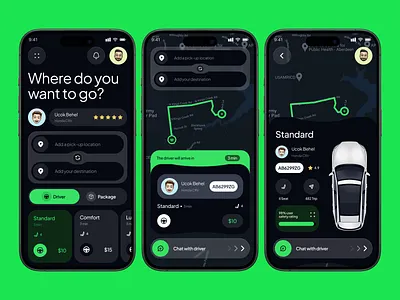 Ride-Hailing App – iOS Booking Flow app app design booking flow dark ui design flat graphic design interface ios location based logo maps mobile app ride hailing rideshare transportation ui ui design ux ux design