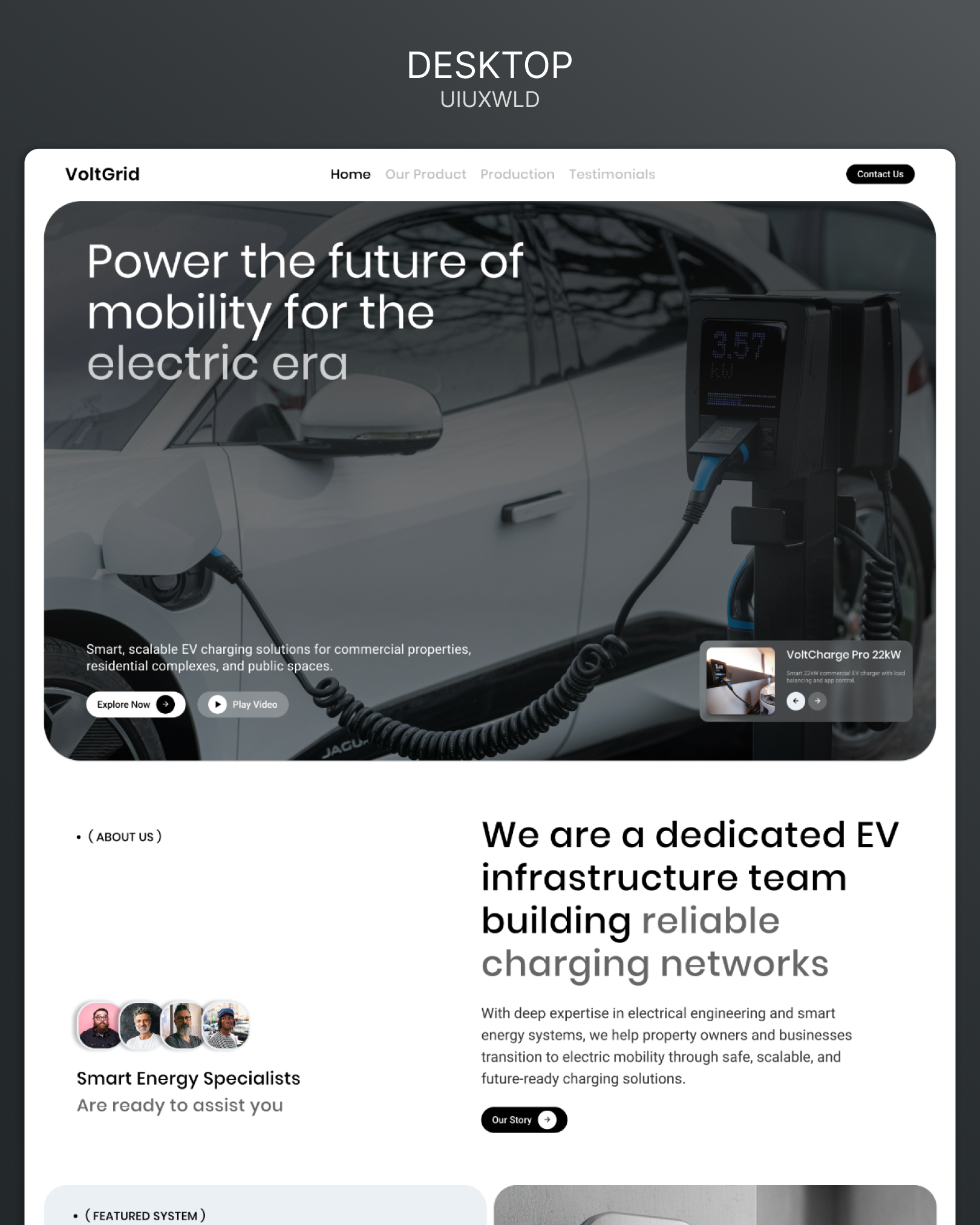 Landing page ( EV infrastructure )