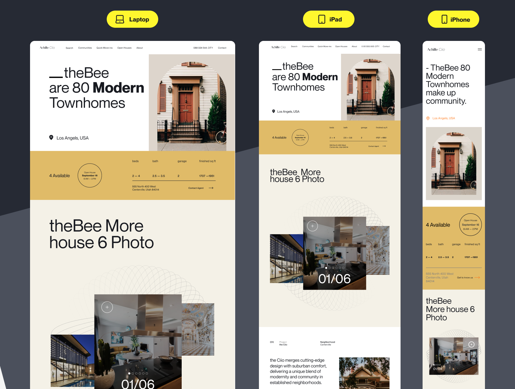 Achille Ciio - Real Estate Web Templates UI Kit apartement architecture building home home page house landing page properties property real estate real estate agency real estate website realestate residence web design website website design