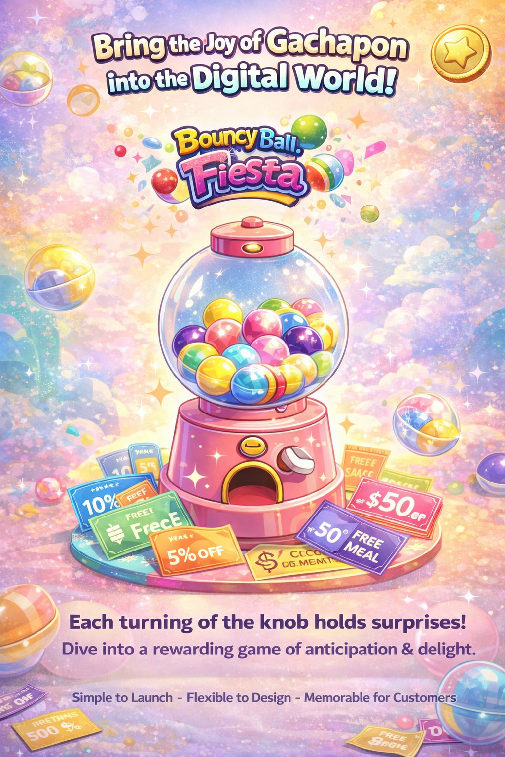 Gashapon Game branding customer engagement gamification gashapon illustration reward management vouchermatic