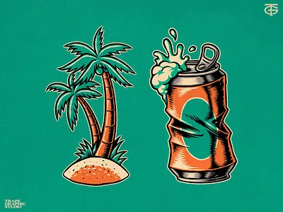 Summer Things Illustrations apparel beach branding can design drawing graphic design hand drawn illustration logo summer
