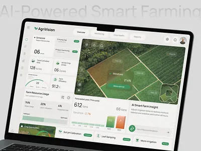 AI-Powered Smart Farming Dashboard agritech ai insights analytics dashboard crop crop management dribbble farm dashboard product saas smart farming ui design web design