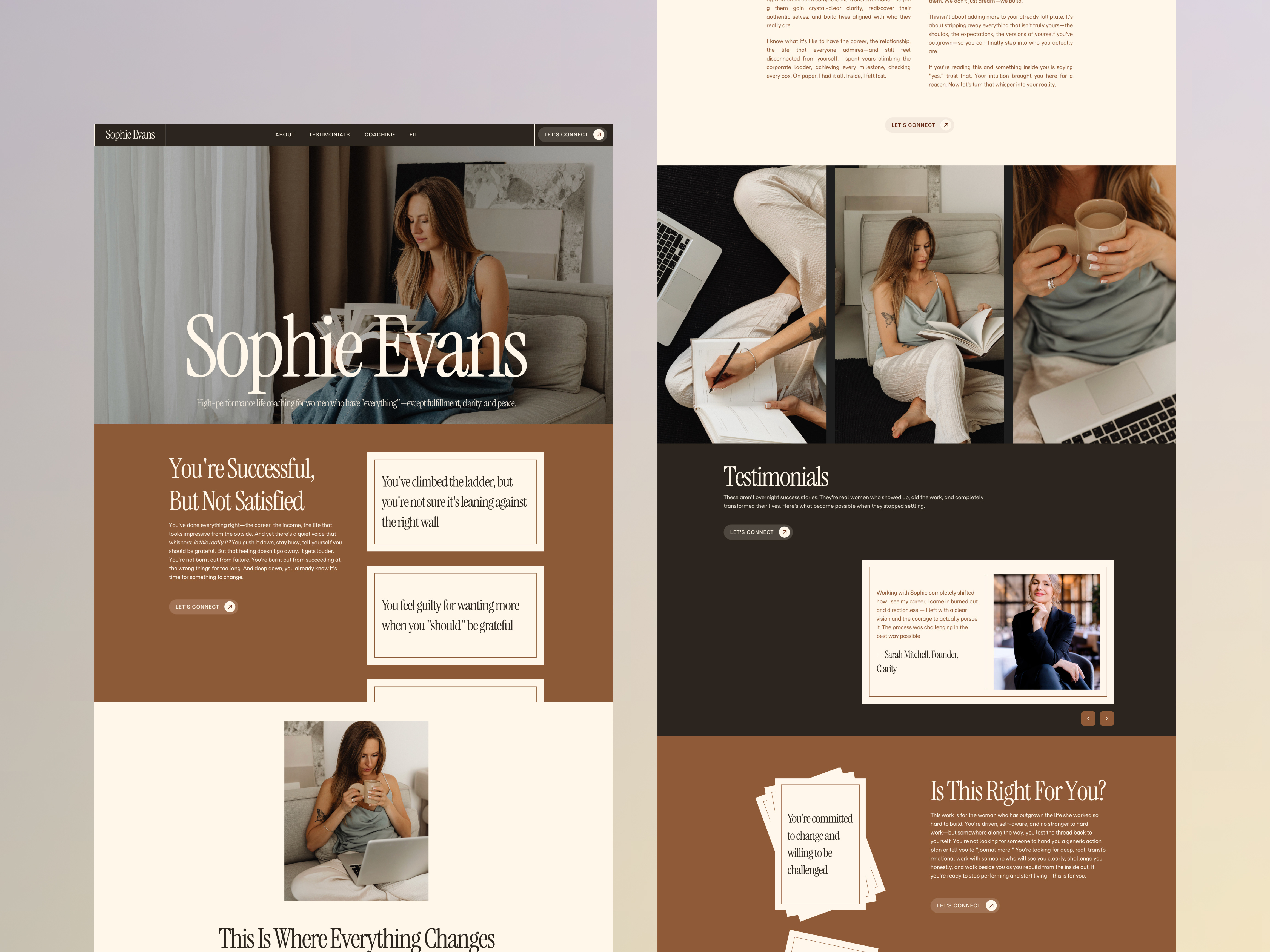Example of High-Converting Life Coach Website Design Built in Framer