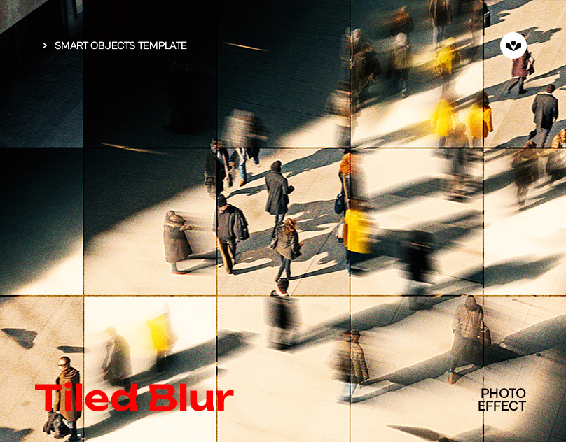 Tiled Blur Photo Effect blur checker design effect graphic design motion graphics photo photoshop solasome square tiled