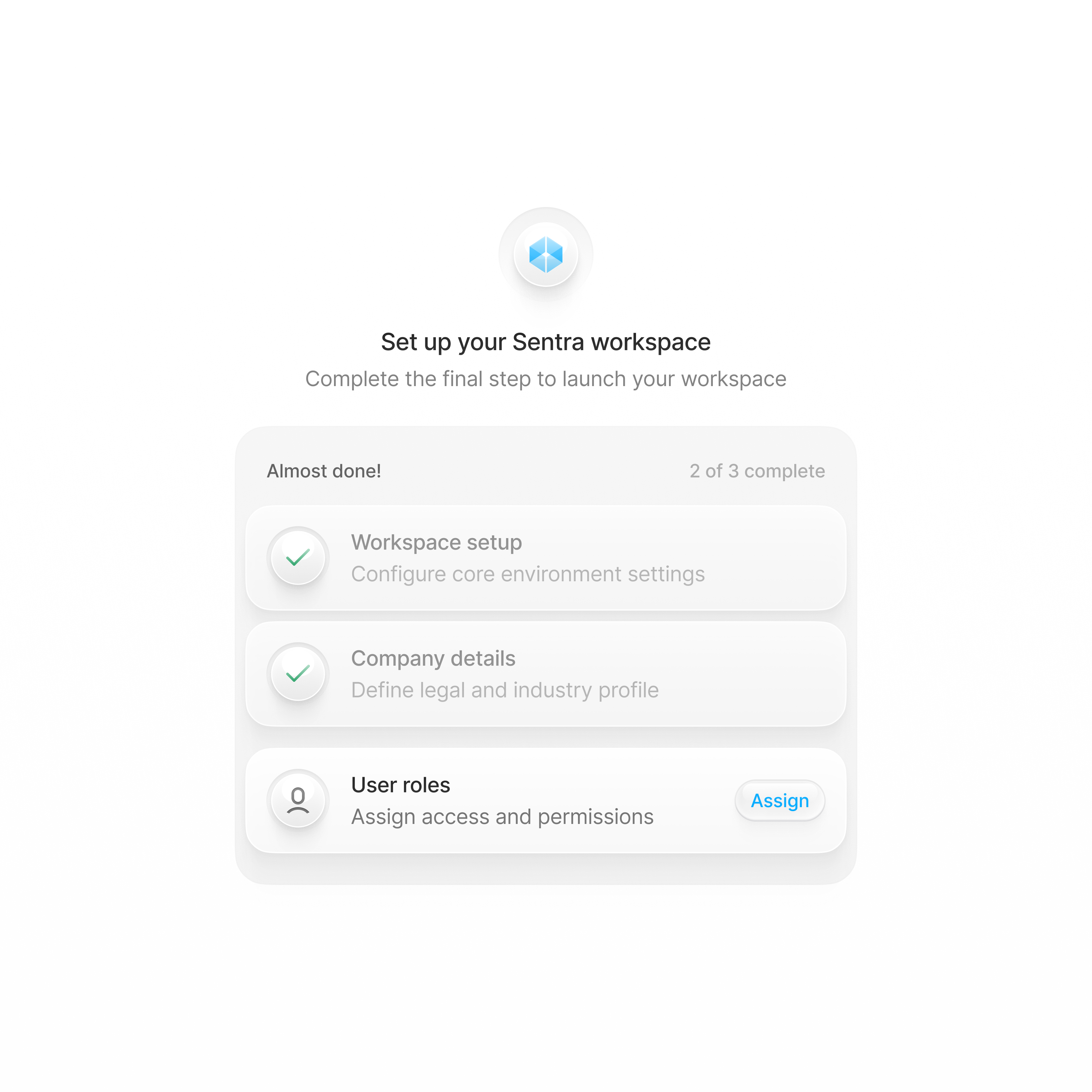 Onboarding Checklist cards clean ui dashboard neumorphism onboarding product saas setup flow ui