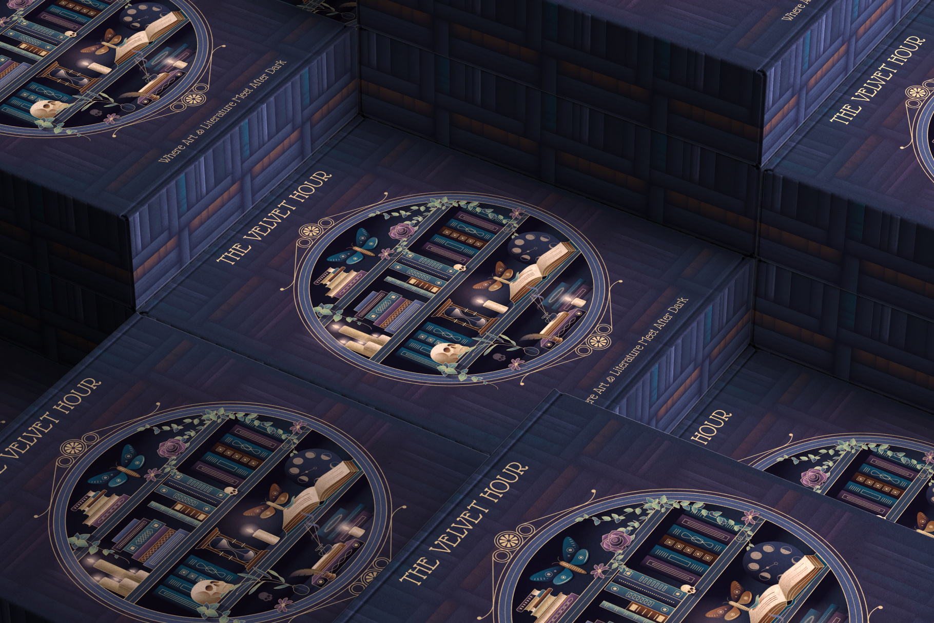 Bookstore packaging design in Art Nouveau style