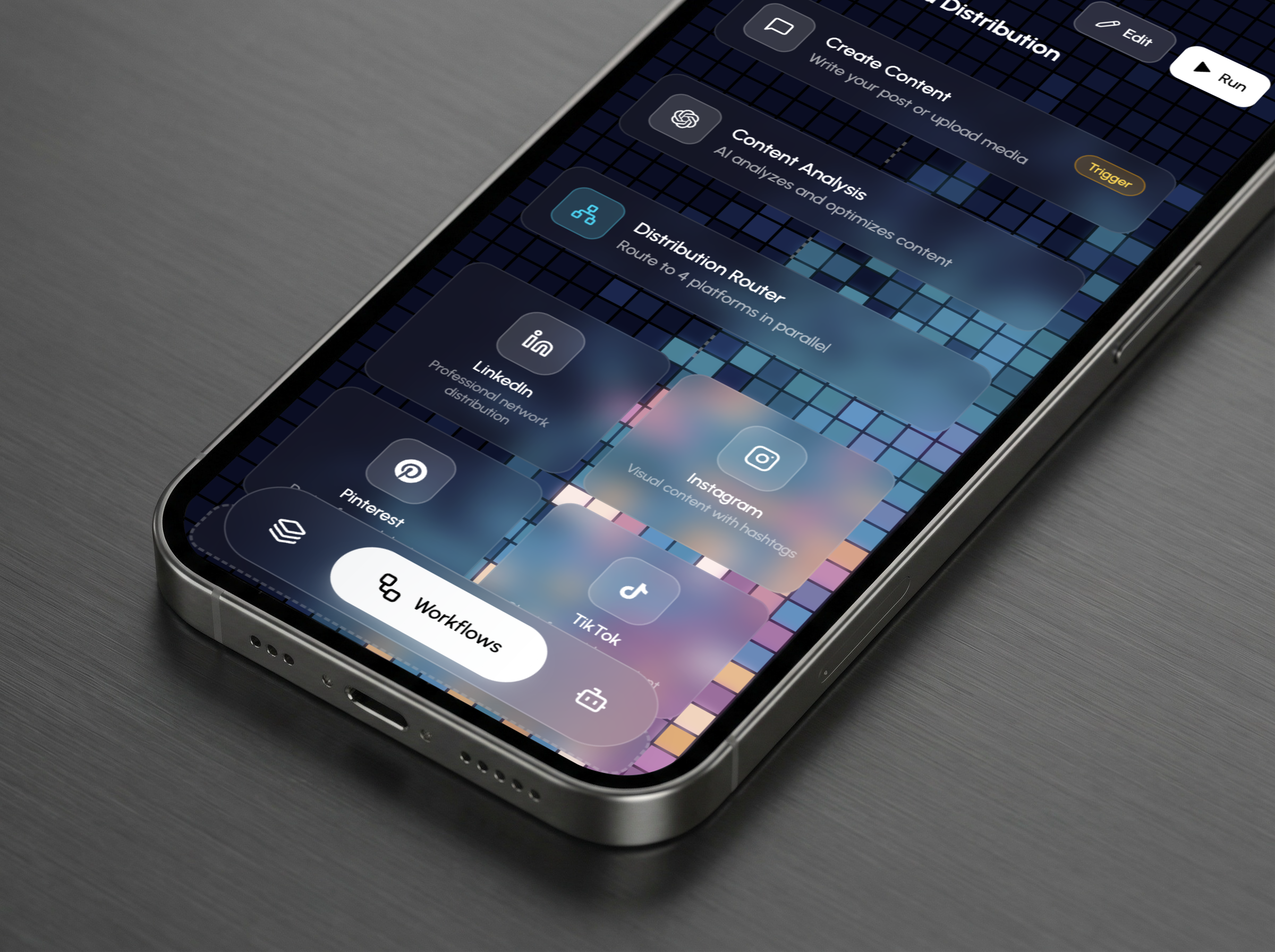 AI agents and intelligent workflows (design, deploy, and manage) agents ai claude invoicing liquid glass make marketing minimal mobile app openai repetative tasks ui ux workflows zapier