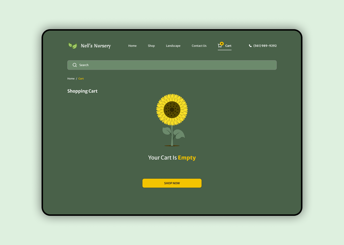 Ecommerce Empty Cart Page cart page dark ui ecommerce empty cart empty state floral design illustration online store retail shopping cart ui design ux design web design