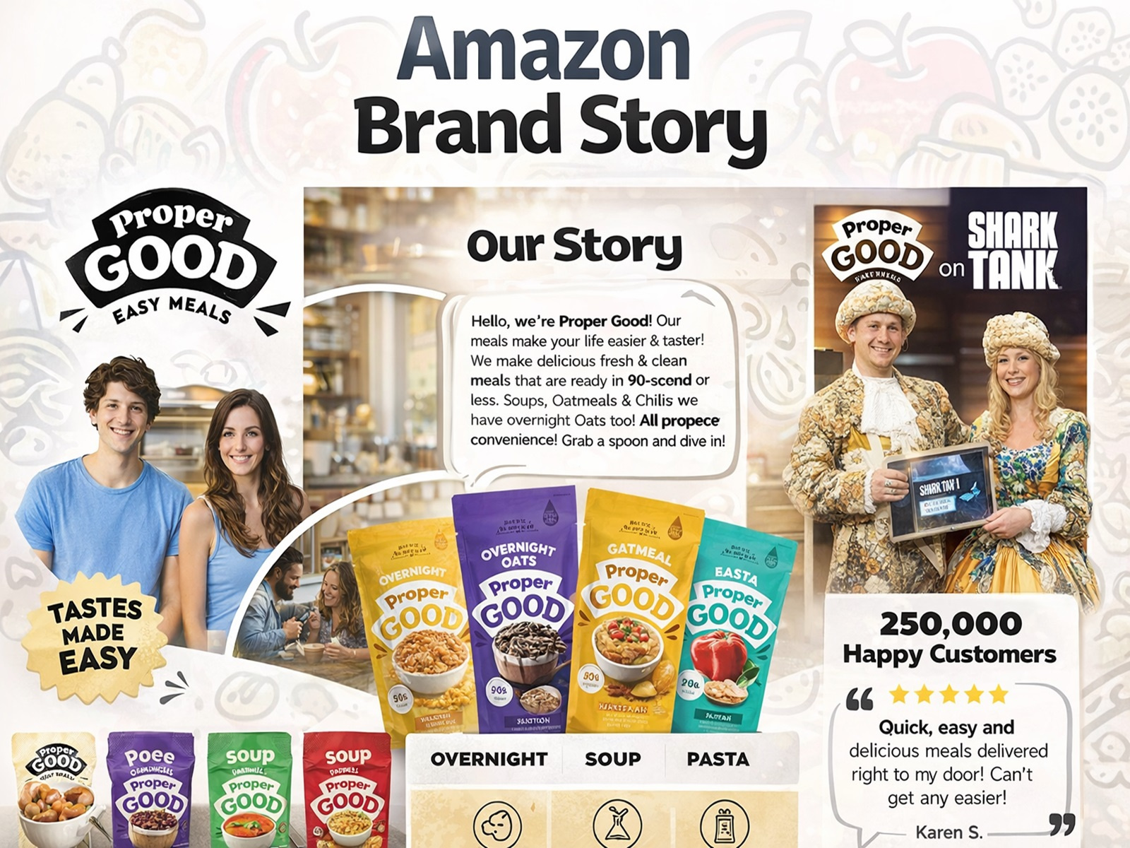 Amazon Brand Story: Meals amazon amazon brand story amazon product branding graphic design