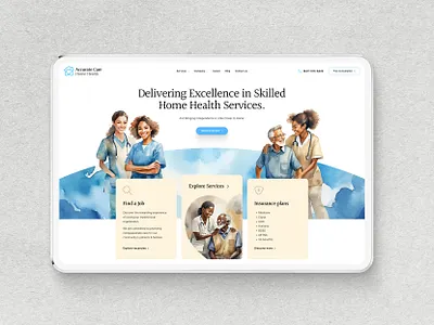 Website redesign for a Accurate Care Home Health ai animation branding corporate website design graphic design health care hospcie hospice care illustration landing page medical medicine motion graphics palliative care ui ui design ux ux design