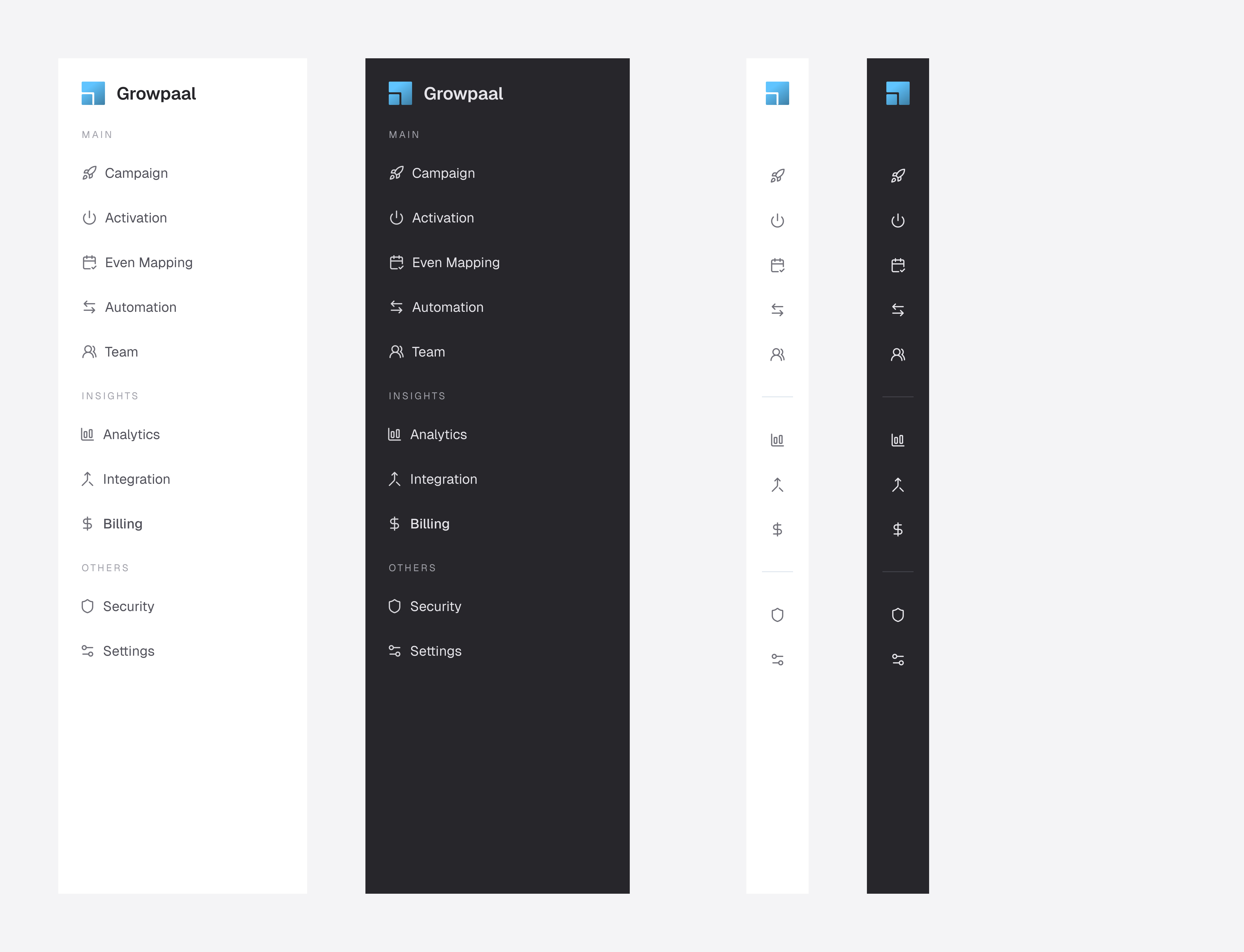 Navigation gro grow marketing navigation side panel sidepanel ux