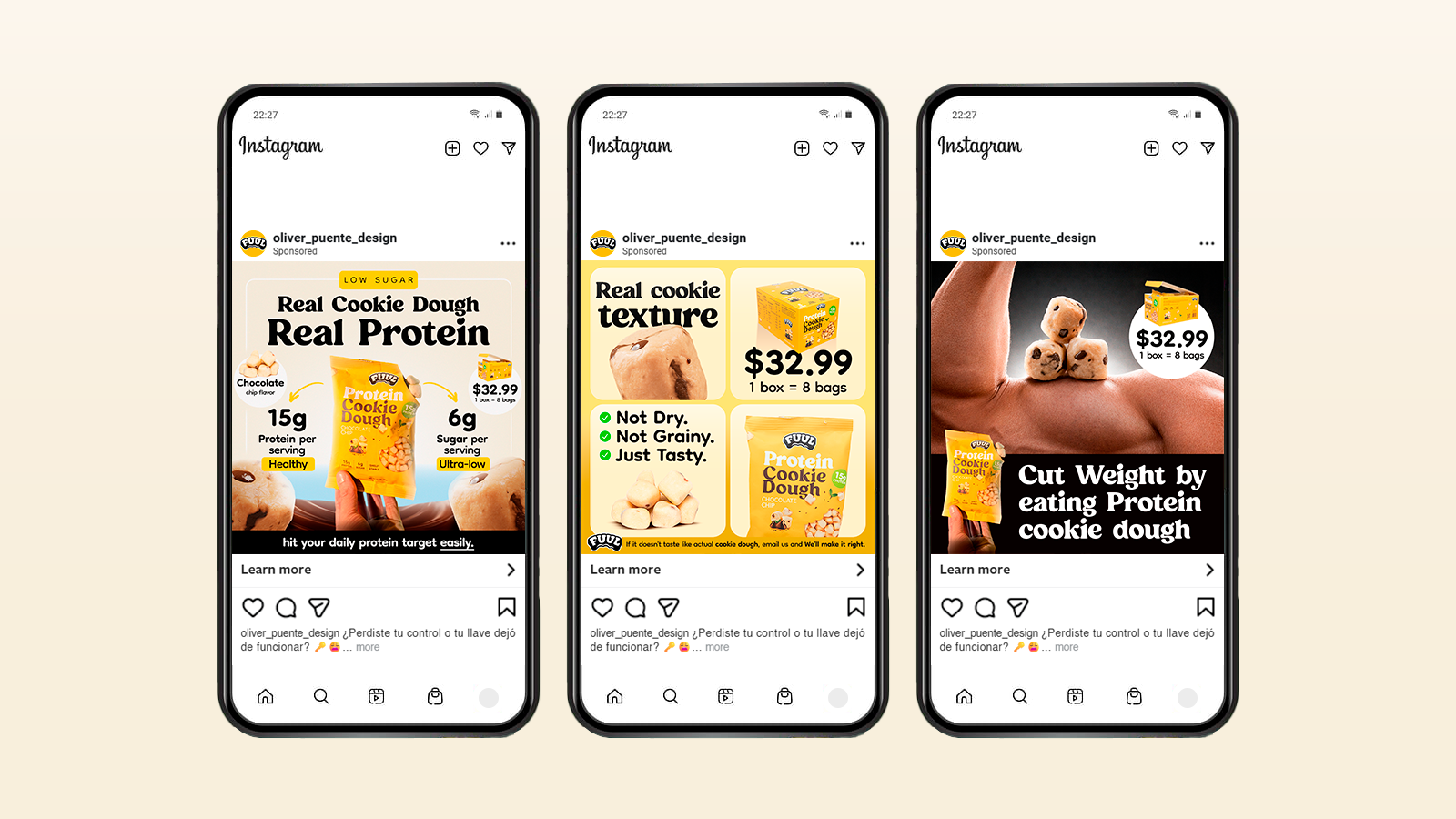 Facebook ads - Social Media Ads - Protein Cookie Dough