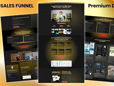 Premium VSL Sales Funnel Design black gold webdesign coach funnel content creator conversion funnel design funnel builder funnel design go high level premium design sales funnel vsl funnel vsl page web design webdesign