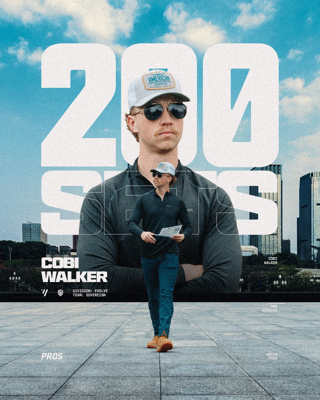 SolarPros - Cobi Walker 200 Sets Graphic branding design digital door to door freedom forever freedom solar pros graphic graphic design marketing photoshop sales social media solar pros solarpros sports