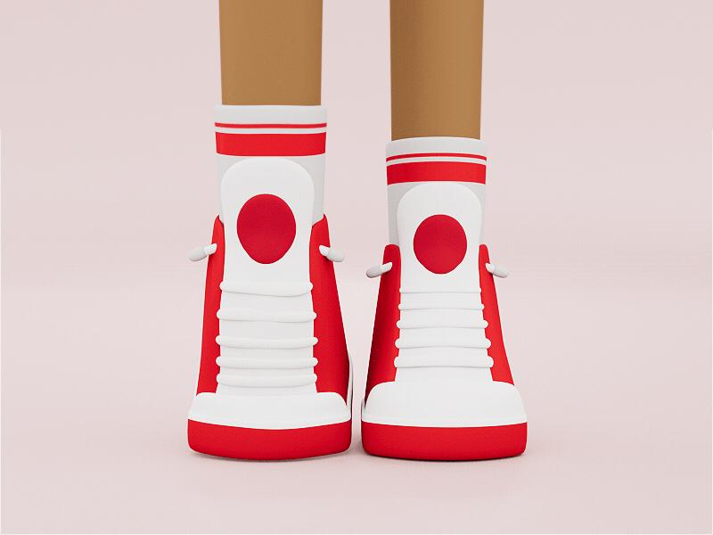 Tree 2 the D! 3d animation basketball boy clean concept design illustration loop lowpoly motion design motion graphics rigging shoes sneaker sneakers socks tennis shoes yo