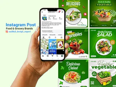 Instagram Post Design Grocery Brands | Social Media Design adobe photoshop brand promotion branding digital marketing design facebook ads design food banner design food promotion food social media graphic design grocery marketing healthy food post instagram post design logo marketing creatives restaurant branding social media design social media marketing vegetable promotion