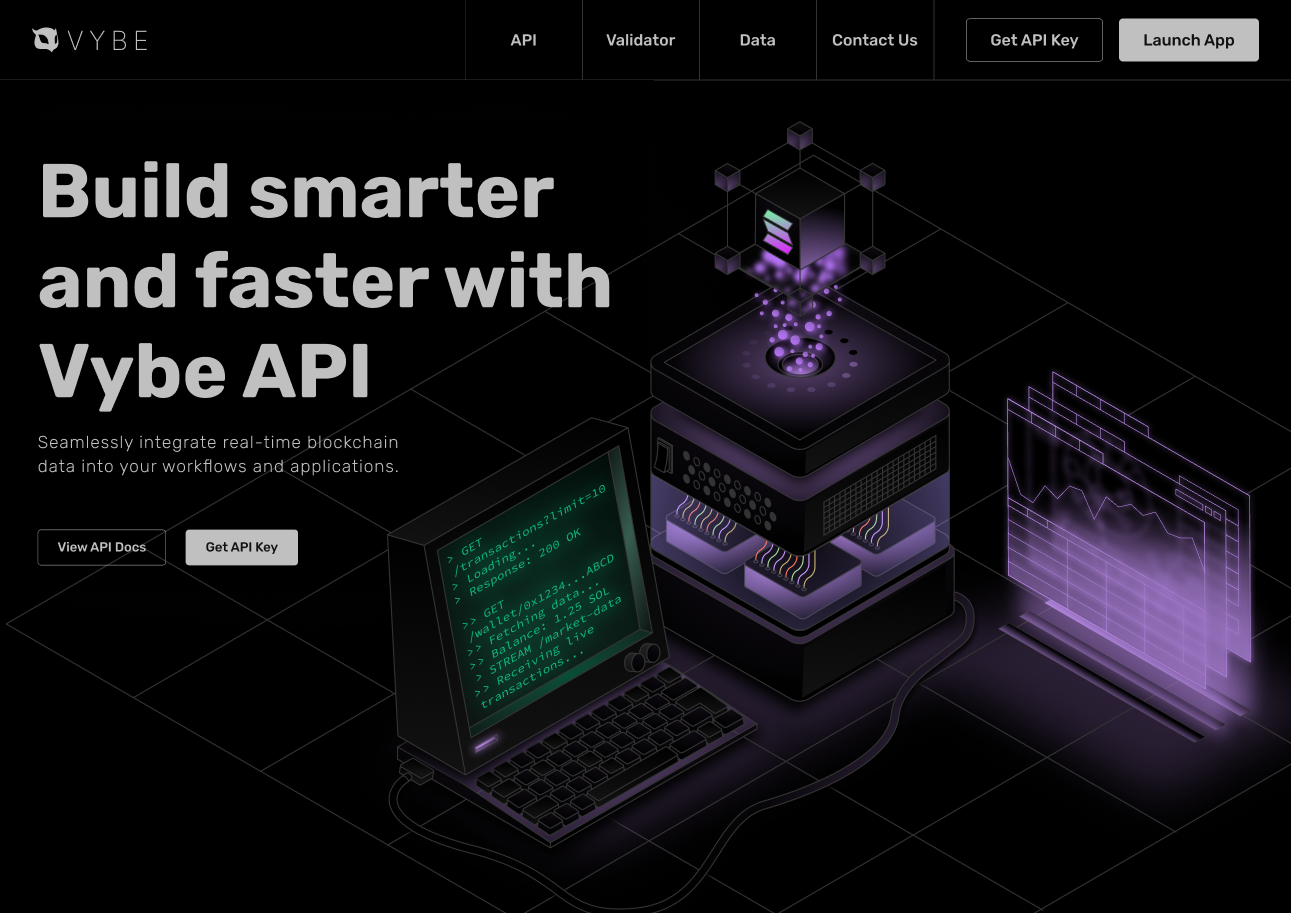 Web3: Crypto Wallet Analytics API branding crypto cyber punk dark mode illustration isometric purple