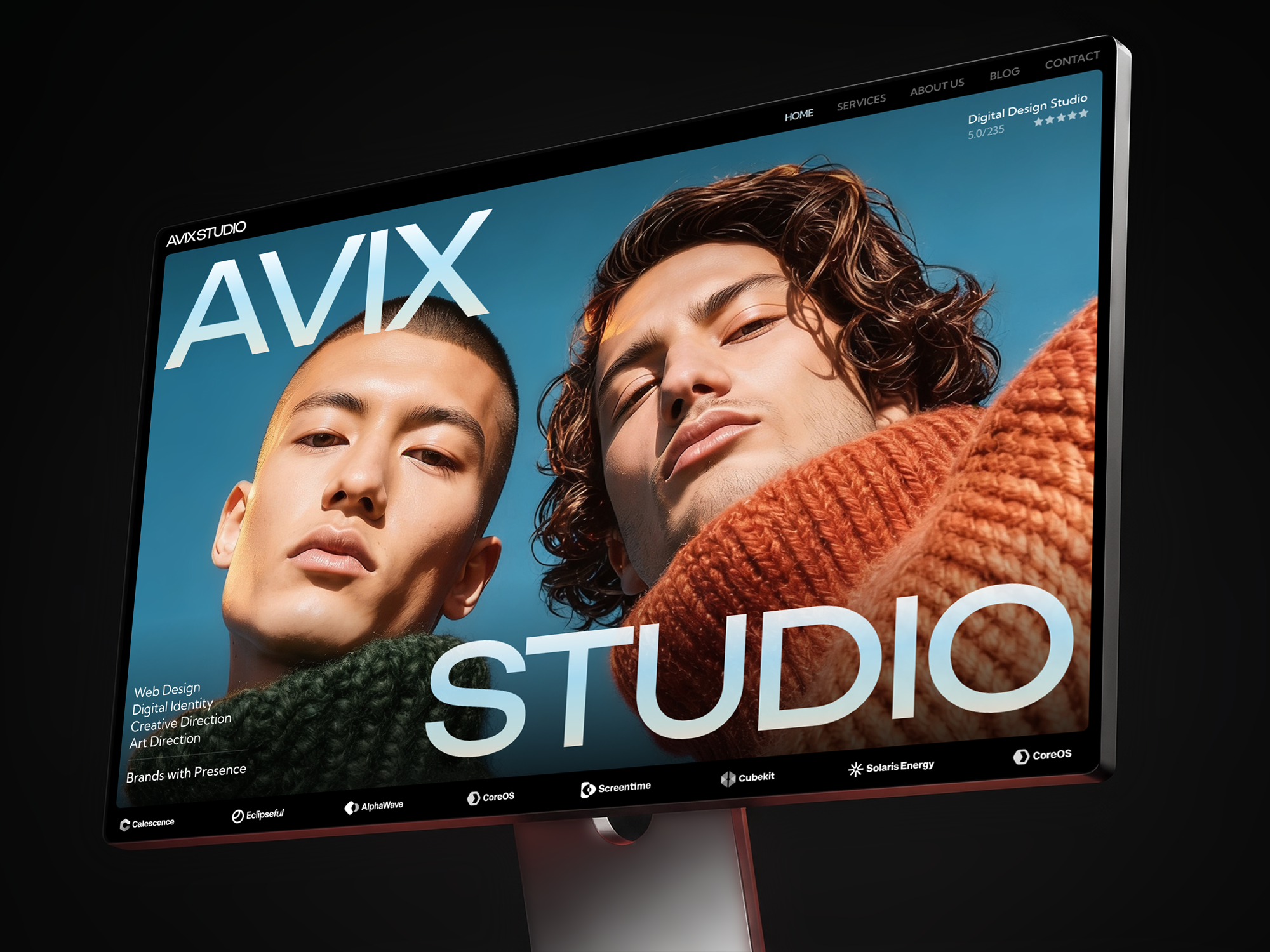 Avix Studio Framer Template agency creaive dark framer interaction landing page minimal modern studio template trending web design