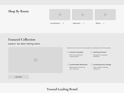 Furniture E-Commerce Wireframe. checkout design clean design ecommerce ecommerce design furniture minimal design modern ui product page shopping cart ui design user interface ux design web design website design wireframe