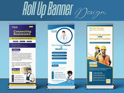 Roll Up Banner Design branding design free mockup graphic design illustration mockup roll up banner roll up banner design vector