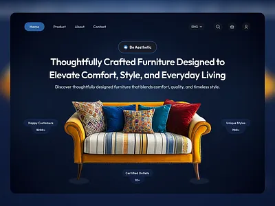 Furniture Store Landing Page Design ecommerce figma furniturestore hero section landing page minimal product design ui design uiux user experience user interface visual design webdesign website webui