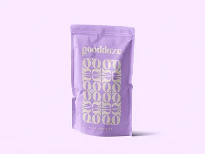 Gooddaze Gummies Pouch Design branding cannabis cbd design geometric graphic design gummies gummy icon illustration logo mark package design pouch purple